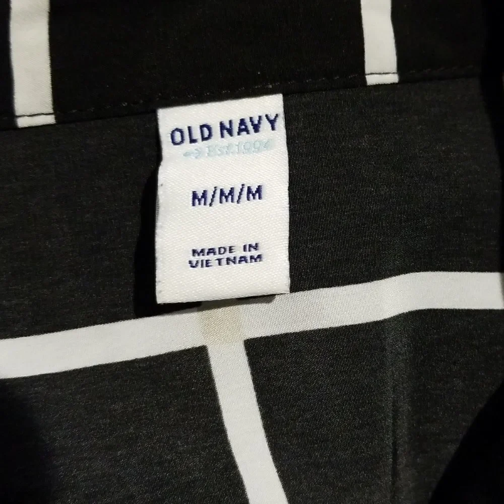 OLD Navy Plaid Dress black and white plaid medium